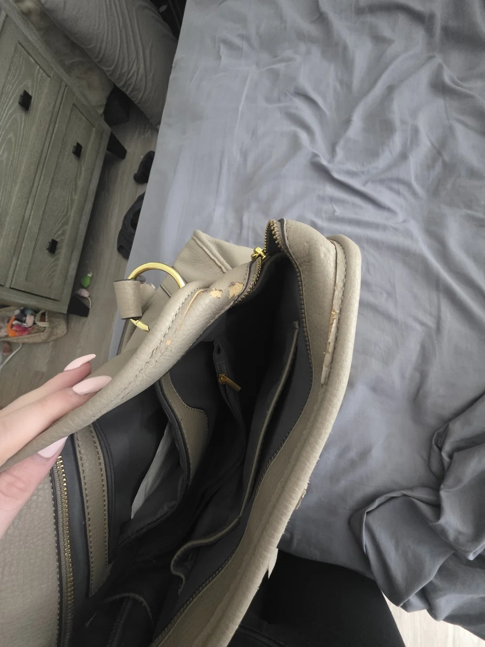 Worn Michael Kors Grey Bag